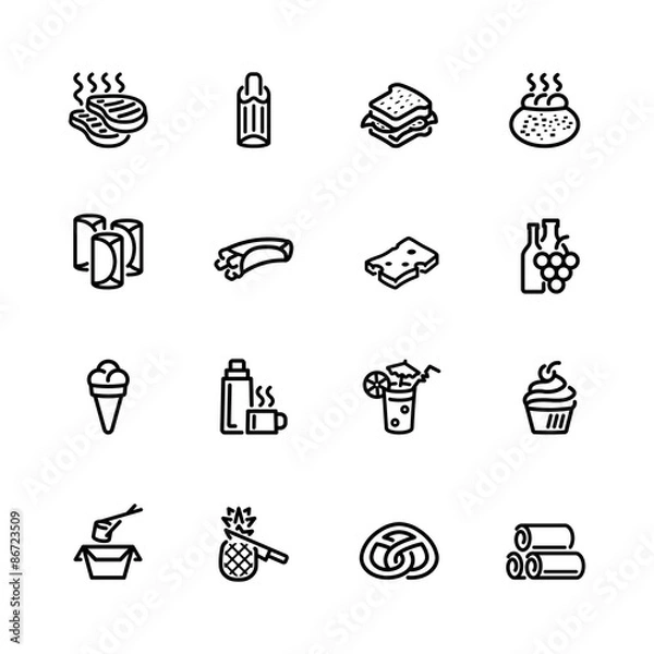 Obraz food icon set