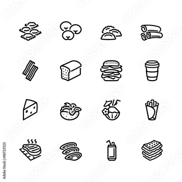 Obraz food icon set