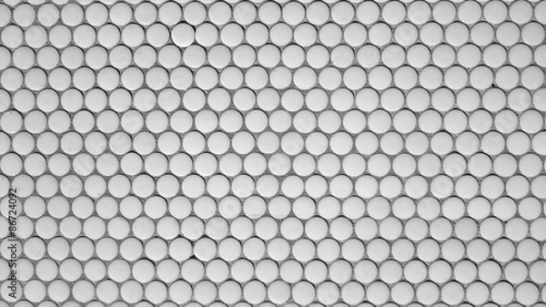 Fototapeta White ceramic circles tiles