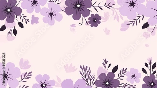 Fototapeta Doodle Flowers Theme Floral Botanical Garden Background Wallpaper, Social Media Banner, Design Packaging Clip Art Generative AI