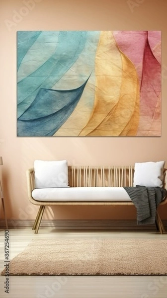 Fototapeta Burlap Material Structure Background - Generative AI