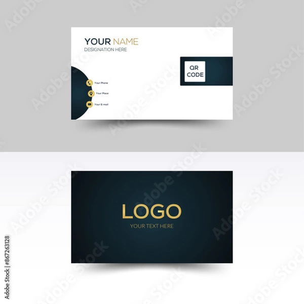 Fototapeta  modern Creative  business card template.
Modern presentation card with company logo. Vector business card template. Visiting card for business and personal use. Vector illustration design