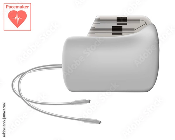 Fototapeta Pacemaker isolated on white background. Cardio concept.