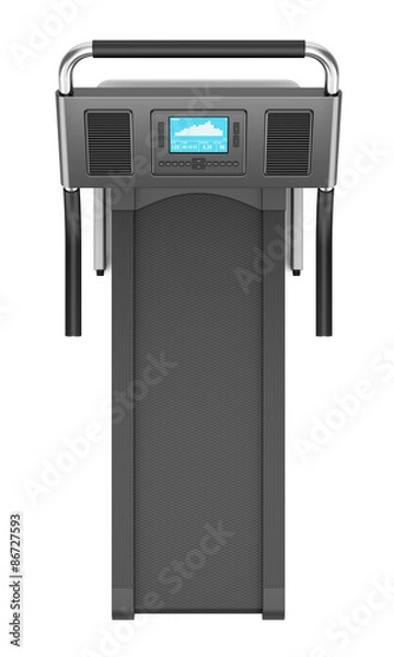 Obraz top view of treadmill isolated on white background