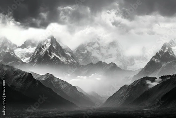 Obraz Mountain Range Material Structure Background - Generative AI