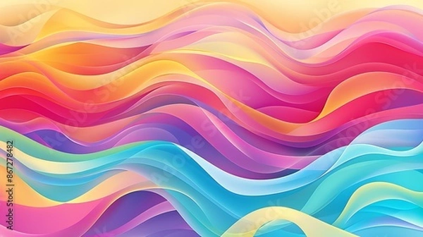 Fototapeta Dynamic Colorful Abstract Wave Background with Smooth Gradients for Vibrant Design