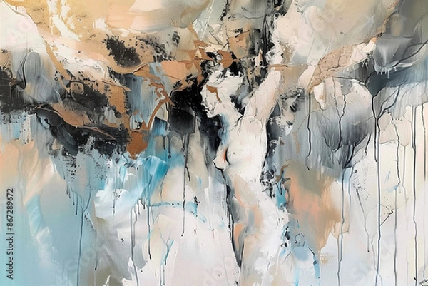 Fototapeta abstract impressionist paintings with soft pastel colors and bold brush strokes