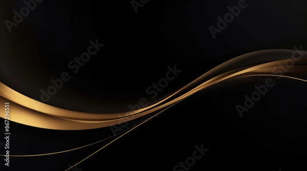 Fototapeta Luxury black gold background. Elegant business presentation banner., generative ai