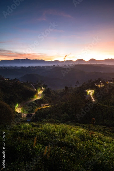 Obraz sunset in the mountains