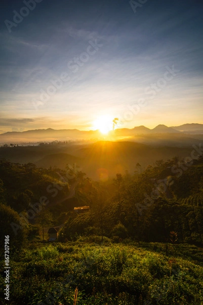 Obraz sunset in the mountains