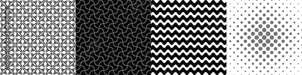 Fototapeta Black and white pattern collection