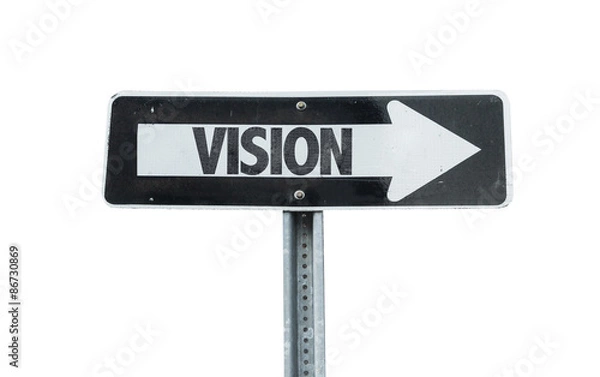 Fototapeta Vision direction sign isolated on white