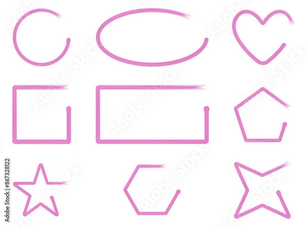 Obraz Set Nail Polish Brush Stroke Frame Shape Vector Design Element Collection.