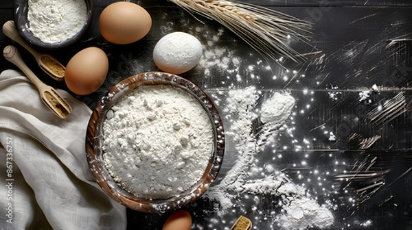 Fototapeta baking ingredients for baking