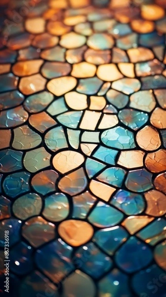 Obraz Mosaic Tiles Material Structure Background - Generative AI