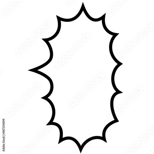 Fototapeta 爆発型の縦長吹き出し