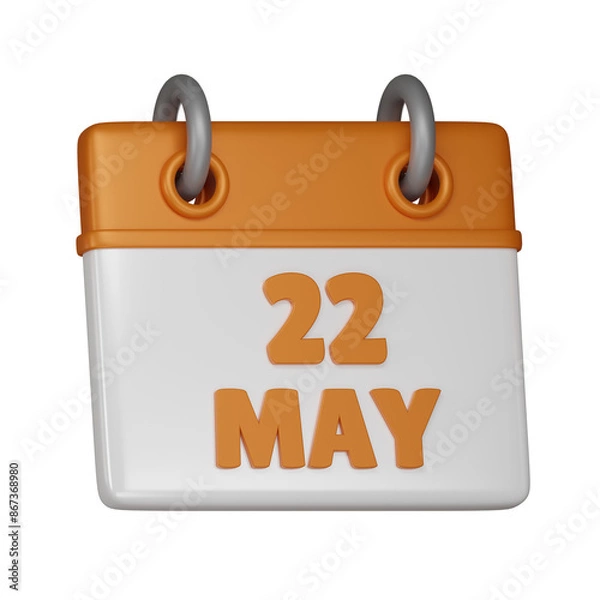 Obraz 22 May Calendar 3d icon