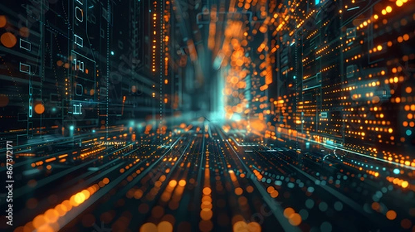 Obraz Digital data tunnel