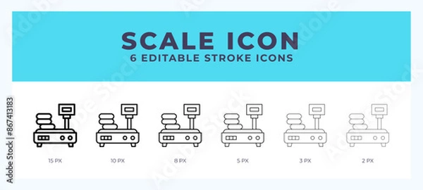 Fototapeta Scale vector icon for web and app. Editable stroke vector illustration