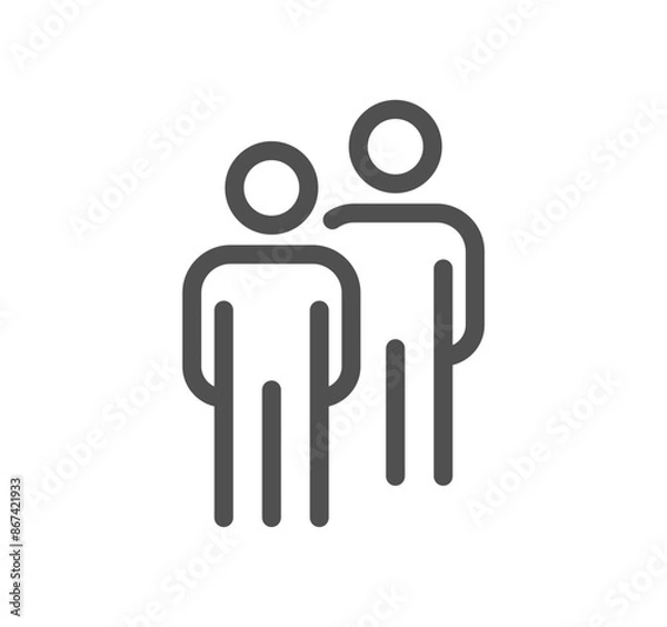 Fototapeta Business people and pictogram icon outline and linear vector.	
