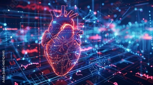 Fototapeta Advanced Heart Visualization in Medical Research Setting