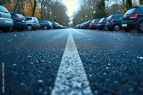 Fototapeta Minimalist White Space for Urban Parking Solutions