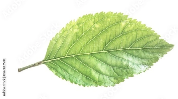 Fototapeta A single leaf on a white background