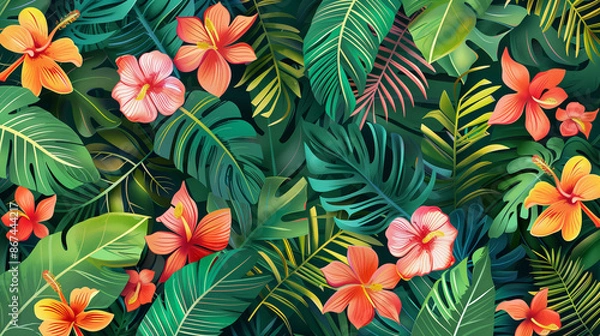 Fototapeta pattern with leaves