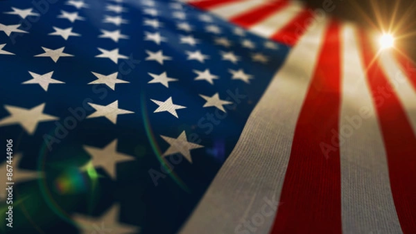 Obraz USA waving flag 3d illustration