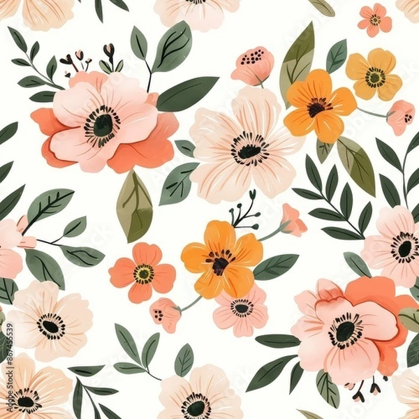 Obraz Calm Background Sets Off Vibrant Florals