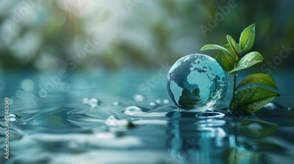 Fototapeta World water day graphic design generative ai.