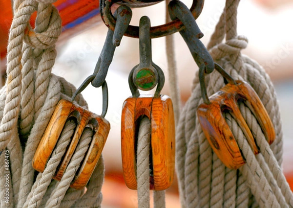 Obraz liny i krążki