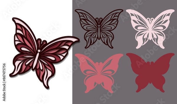 Obraz Butterfly. Multilayer applique. Cut file