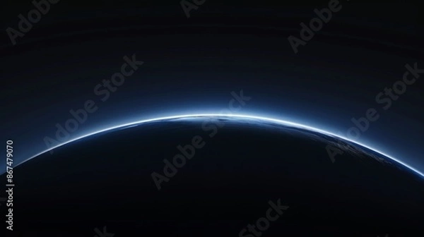 Fototapeta dark poster with space and blue planet. Creative design for wallpaper. background, poster.