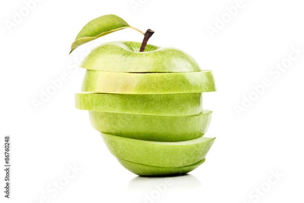 Obraz closeup sliced green apple