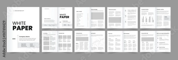 Fototapeta white paper design whitepaper layout template