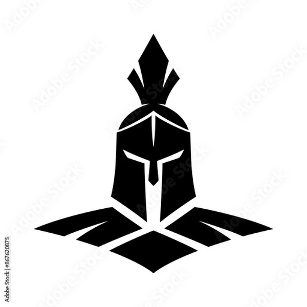Fototapeta Spartan helmet icon isolated on a white background.