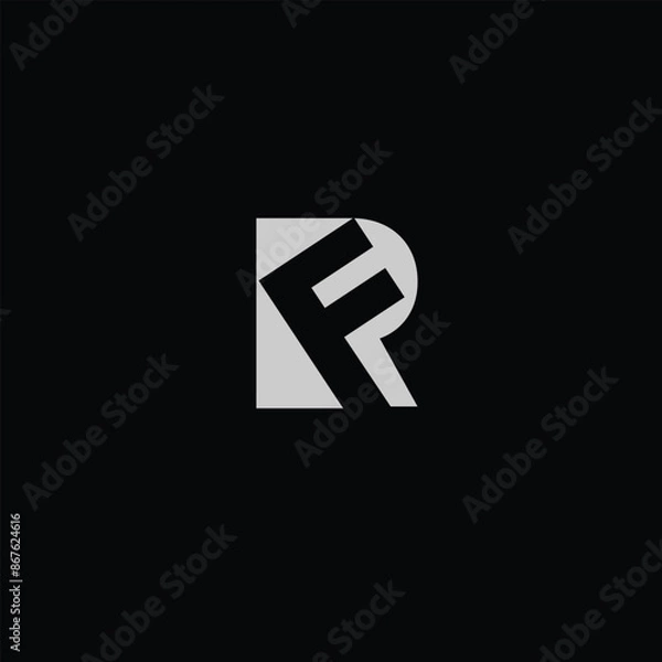 Fototapeta Creative Professional Trendy and Minimal Letter FR RF Logo Design in Black and White Color, Initial Based Alphabet Icon Logo in Editable Vector Format