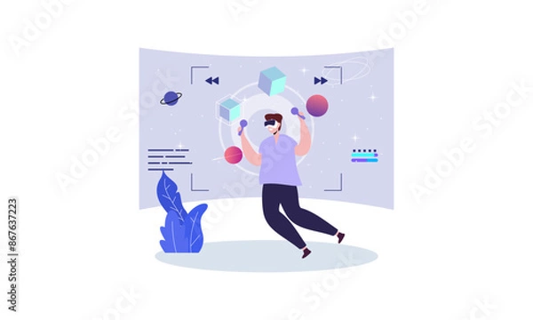 Fototapeta Virtual reality concept illustration vector