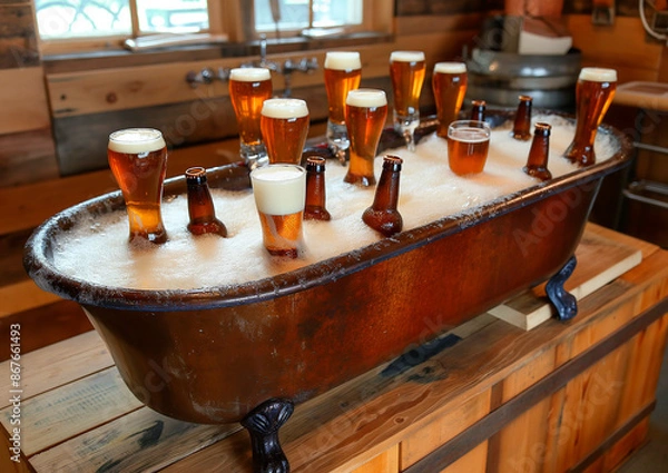 Obraz bathtub filled with beer