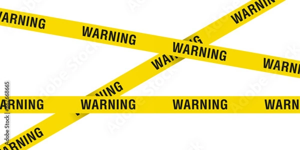 Fototapeta Yellow barrier tape with the text warning. line do not cross vector