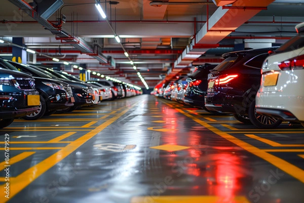 Obraz Covered, underground car parking