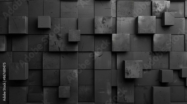 Fototapeta Minimalistic gray-black background featuring geometric planes or squares.