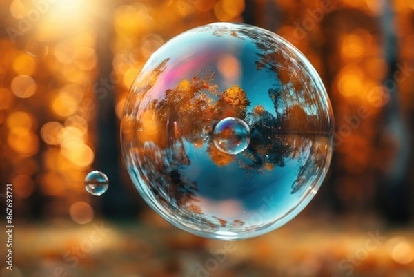 Fototapeta The Floating soap bubble professional photography