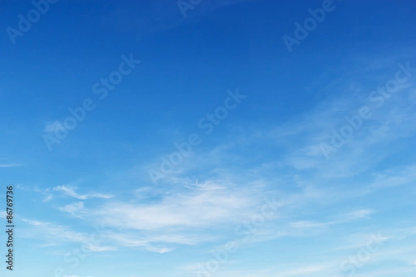 Obraz Fantastic soft white clouds against blue sky