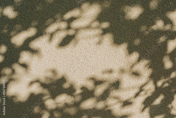 Obraz Beige wall texture with tree leaves shadow background