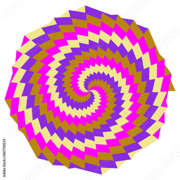 Fototapeta An abstract retro psychedelic spiral shape design element.