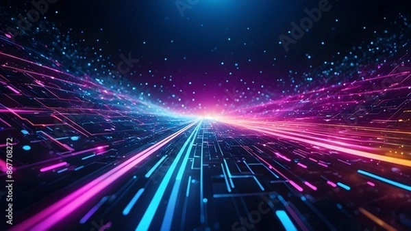 Fototapeta A colorful, abstract image with a rainbow-like pattern