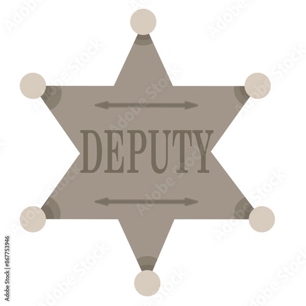 Obraz Sheriff Star Badge Illustration