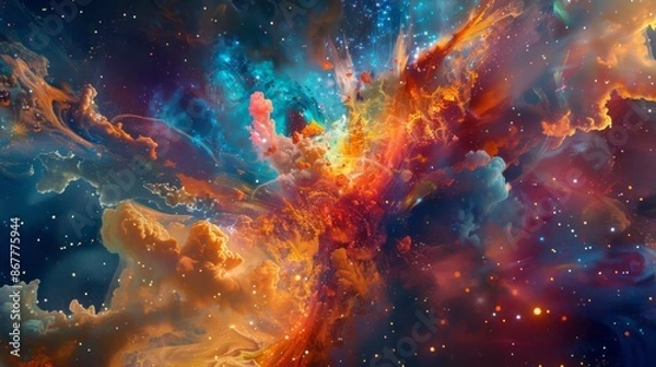 Fototapeta Stunning Cosmic Explosion - Generative AI